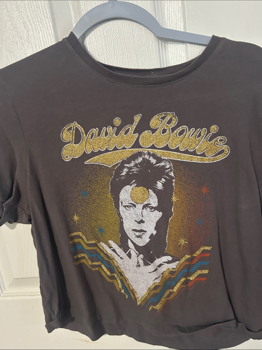 Junk Food Clothing David Bowie Graphic Tee in Black with Gold Accents